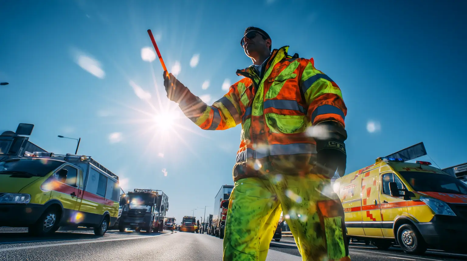 Traffic scene worker